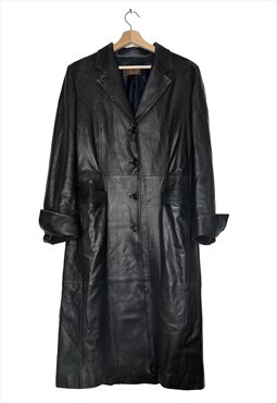 Loewe leather coat oversized vintage black 