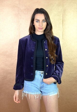 90S VINTAGE JAEGER PURPLE VELVET JACKET