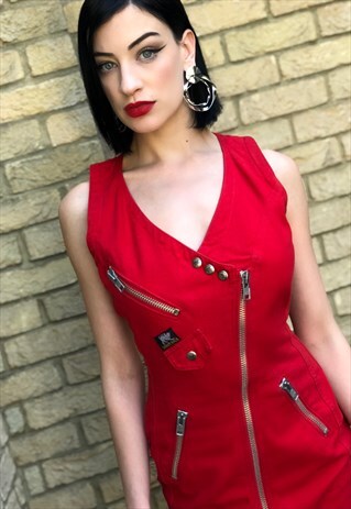 RED HOT MAMASITA-80S BIKER DRESS