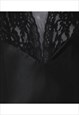 VINTAGE BLACK LACE SLIP DRESS - S