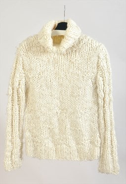 Vintage 00's knitwear turtleneck jumper in white