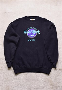 Vintage 90s Hard Rock Cafe New York Embroidered Sweater