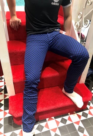 PUNK ALTERNATIVE OR SKA SKINNY STRETCH CHECK JEANS