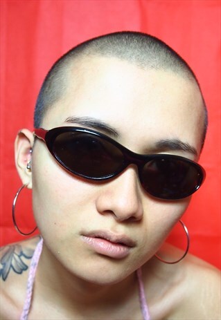 VINTAGE BROWN BLACK TORTOISE OVAL SUNGLASSES