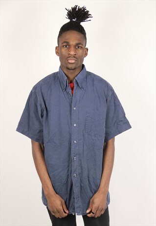 VINTAGE BOSS NAVY SHIRT