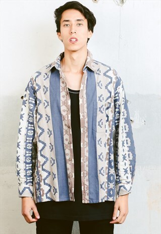 VINTAGE AZTEC PATTERNED SHIRT