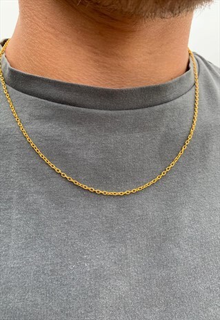 GOLD THIN ROLO NECKLACE CHAIN