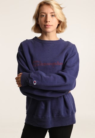 VINTAGE CHAMPION EMBROIDERED SPELL OUT SWEATSHIRT