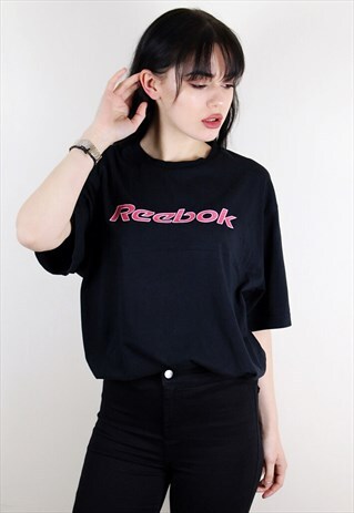 VINTAGE BLACK REEBOK UNISEX T-SHIRT