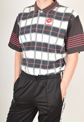 VINTAGE LOTTO TENNIS ITALIANO POLO T-SHIRT 90'S SIZE L 2995