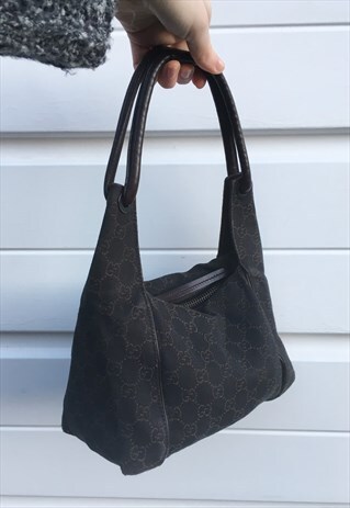 WOMENS GUCCI HANDBAG IN BROWN ALL OVER MONOGRAM PRINT