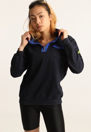 VINTAGE NAUTICA EMBROIDERED SPELLOUT 1/4 ZIP SWEATSHIRT