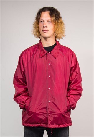 VINTAGE 90'S BURGUNDY COACH JACKET
