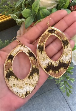 Large Glitter Dangle Earrings