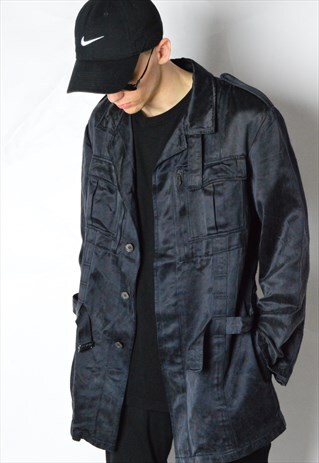 RARE ALEXANDER MCQUEEN 2004 BLUISH GREY SILK JACKET