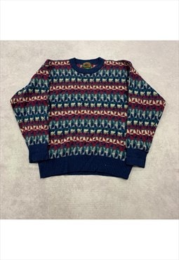 Vintage abstract knitted jumper Men's L