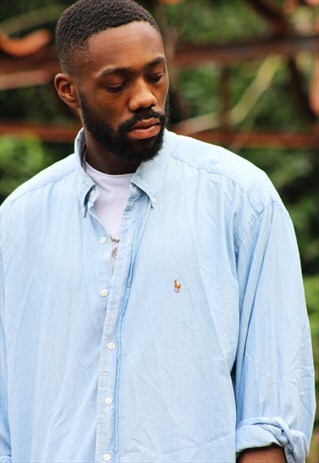 RETRO / 90'S / RALPH LAUREN / BLUE SHIRT