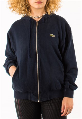 VINTAGE NAVY LACOSTE HOODIE PULLOVER