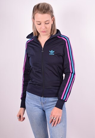 ADIDAS WOMENS VINTAGE TRACKSUIT TOP JACKET SMALL 90'S