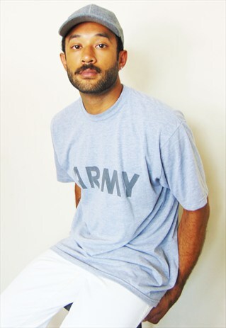 90S MINIMALIST CLASSIC SPORTSWEAR ARMY GREY TEE LARGE