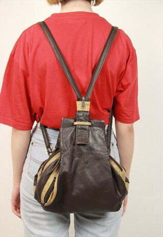 VINTAGE 90S LEATHER BACKPACK
