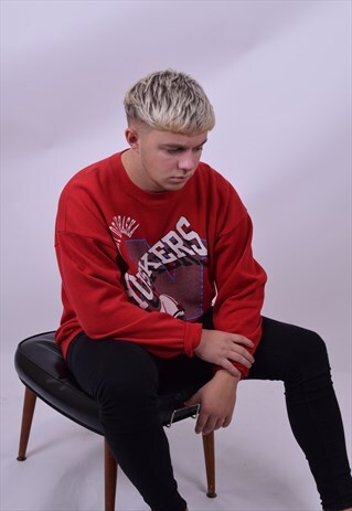 VINTAGE 90'S RED HUSKERS USA VARSITY SWEATER SIZE XXL