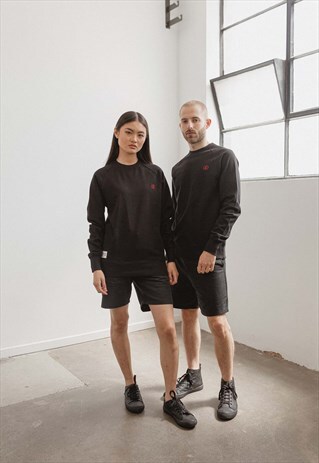 ZEN UNISEX ORGANIC COTTON CREW SWEATER (BLACK)