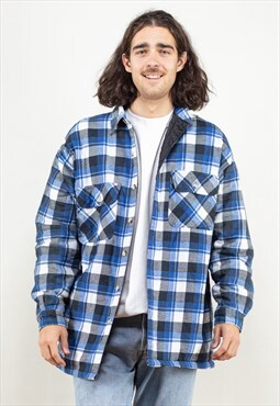 Vintage 80's Plaid Woodcutter Jacket in Blue 