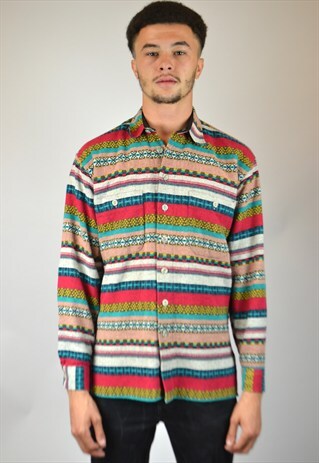VINTAGE 90'S STRIPED FLANNEL SHIRT