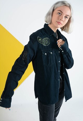 LEVI'S DENIM SHIRT WESTERN STYLE IN BLUE.