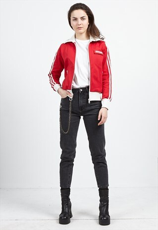 VINTAGE RED ADIDAS TRACK ZIP JACKET