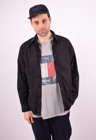 MOSCHINO MENS VINTAGE SHIRT MEDIUM BLACK 90S