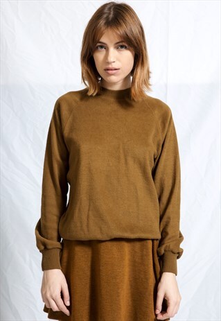 CREW NECK BROWN SWEATSHIRT