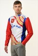 80S VINTAGE TRACK CYCLE MULTICOLOR JACKET SIZE MEDIUM 18724