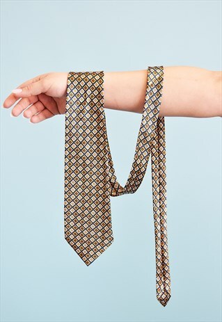 VINTAGE 80'S RETRO ABSTRACT ORNAMENT PRINT TIE