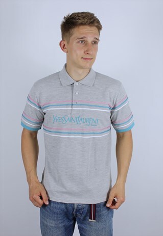 VINTAGE POLO YVES SAINT LAURENT MENS T-SHIRT TOP