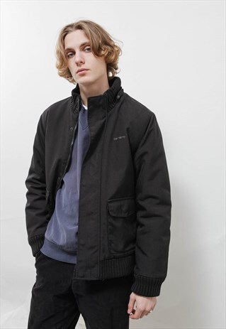VINTAGE 90S BLACK WORKEAR TECHNICAL ZIP UP JACKET UNISEX S