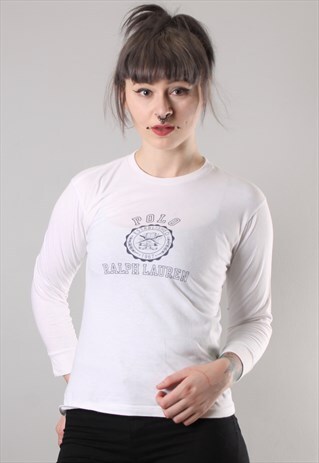 VINTAGE POLO RALPH LAUREN LONG SLEEVE T-SHIRT XS 6