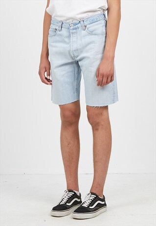 VINTAGE RETRO LIGHT BLUE LEVI'S 501 FIT DENIM SHORTS