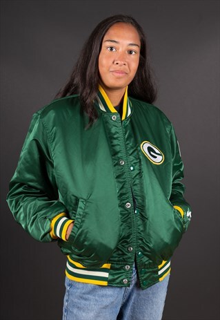 VINTAGE SATIN GREEN BAY PACKERS NFL STARTER VARSITY JACKET
