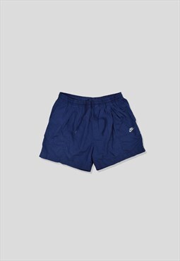Vintage 90s Nike Embroidered Logo Shorts in Navy Blue