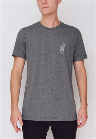 DARK GREY CACTUS (WHITE) T-SHIRT