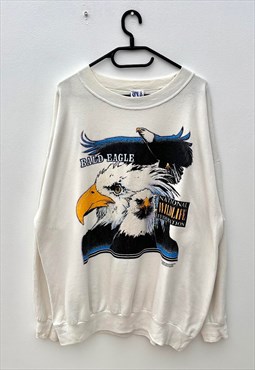  Vintage bald eagle white nature sweatshirt XXL