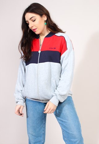 VINTAGE 90S OVERSIZED ADIDAS ZIP THROUGH SWEATSHIRT