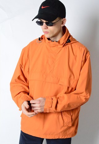 GAP VINTAGE 90S ORANGE ANORAK JACKET WITH HOOD