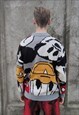 MOUSE PRINT KNITTED SWEATER CARTOON DONALD SWEATSHIRT GREY