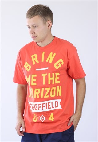 VINTAGE MENS BRING ME THE HORIZON TOUR BIG LOGO T-SHIRT