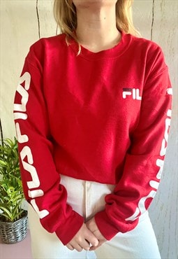 Vintage Fila Red Motif 90's Sports Sweatshirt