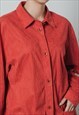 VINTAGE 70S LONG SLEEVE FAUX SUEDE WOMEN SHIRT JACKET M