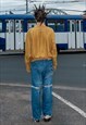 90'S VINTAGE CLASSIC SILKY BOMBER JACKET IN YELLOW GOLD